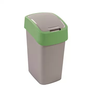 CURVER Flip Bin 9L poubelle argent/vert