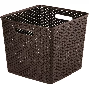 CURVER panier de rangement carré My Style 25 L brun foncé 32,5x32,5x28 cm