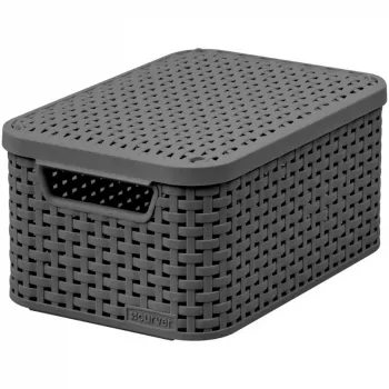 CURVER Style S boîte de rangement avec couvercle, 29,1 x 19,8 x 14,2 cm, gris foncé, 8,2L
