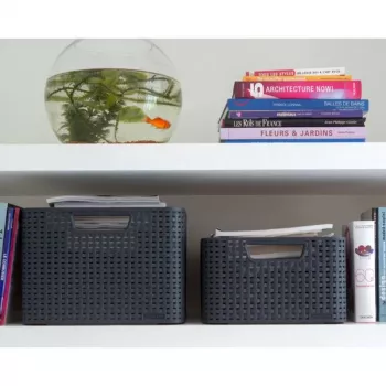 CURVER Style S boîte de rangement avec couvercle, 29,1 x 19,8 x 14,2 cm, gris foncé, 8,2L