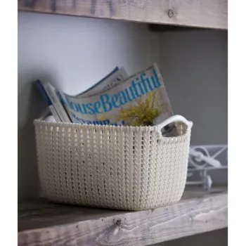 CURVER panier de rangement rectangulaire Knit Collection S 8 L blanc 30x22x17 cm