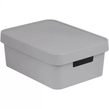 Curver Infinity Recycled boîte de rangement 11L avec couvercle, grise, 36x27x14cm
