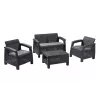 Ensemble de mobilier de jardin KETER Corfu gris - canapé 4 places, 2 fauteuils, table basse