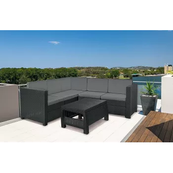 KETER Provence Garden Furniture Set with Table Grey