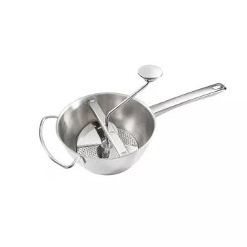 Moulin à légumes LEIFHEIT ComfortLine Flotte Lotte 20 cm, acier inoxydable, 3 grilles, manuel, argent/noir