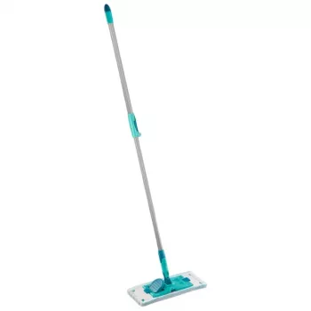 LEIFHEIT PowerClean M brosse de sol avec manche télescopique, 33 cm, vert/Gris