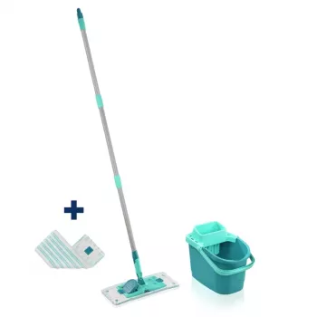 Ensemble de nettoyage de sol Leifheit Clean Twist M Ergo avec tête de microfibre Duo, 33 cm, vert/blanc