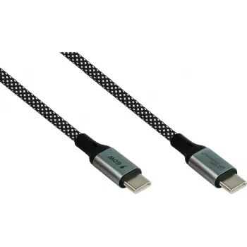 GoodConnections câble spiralé magnétique USB 2.0 60W USB-C vers USB-C, noir/blanc, 1m 2060-MT010SW