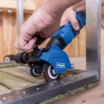 Ponceuse à satiner et à brosser Scheppach MRS500 pour bois et métal, 500 W, 700-3000 tr/min, 120 mm