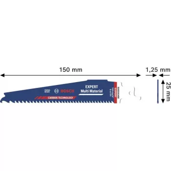Lame de scie sabre Bosch EXPERT Multi Material 2608902332 S959XHM, carbure, 150 mm, 6 TPI
