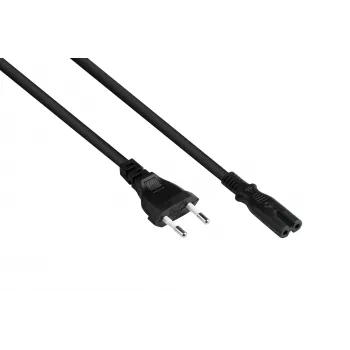 Câble d'alimentation Euro Kabelmeister Type C vers prise C7/Euro 8, 10m, noir, 0,75mm²