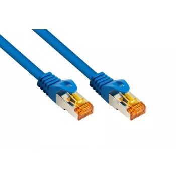 Câble patch KABELMEISTER Cat.7 S/FTP, RJ45, gaine TPE, sans halogène, bleu, 5m