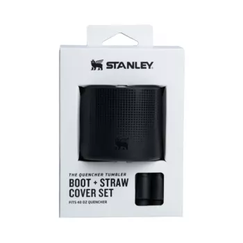 Protège-fond et chapeau de paille The Quencher Boot + Straw Topper STANLEY noir 1,18L