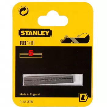 STANLEY Lames de rabot de rechange pour RB10 et RB5, tranchant droit, lot de 10, acier SK5, largeur 44 mm