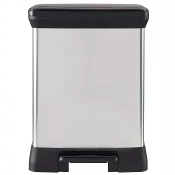 CURVER Poubelle à pédale métallique Deco Bin Duo 10+18L argent