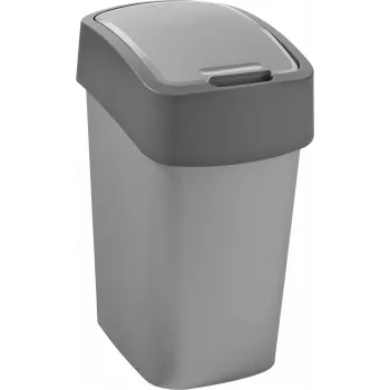 CURVER Flip Bin Poubelle 9L argent/gris