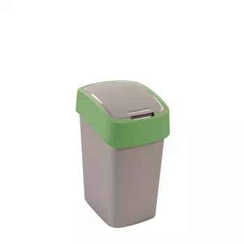 Curver Flip Bin Poubelle 25L, argent/Vert