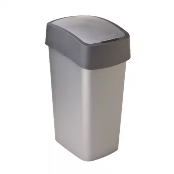 CURVER Flip Bin Poubelle 45L argent/gris