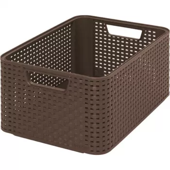 Boîte de rangement Curver Style Box M 38,6 x 28,7 x 17 cm brun foncé avec couvercle