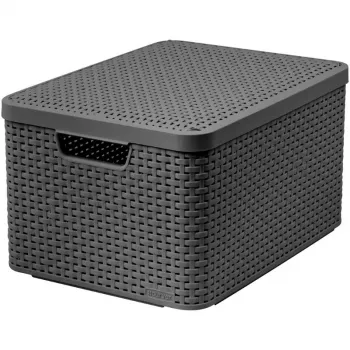 CURVER Style L boîte de rangement avec couvercle, 43,6 x 32,6 x 23 cm, 23L, gris foncé