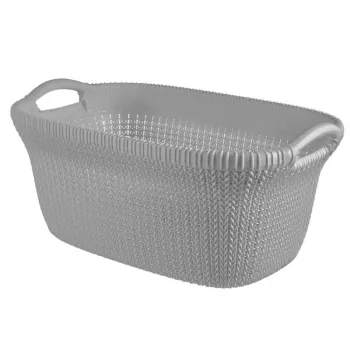 Panier à linge Curver Knit 40L gris clair