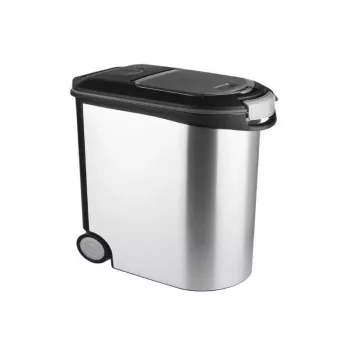 Boîte de conservation d'aliments CURVER Pet Life avec roulettes, 12kg, 35L, 49,3x27,8x40,3 cm, argent