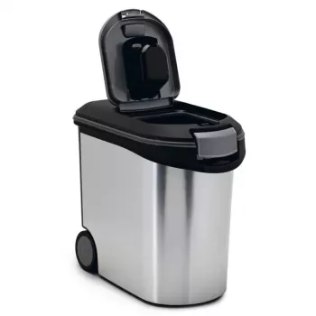 Boîte de conservation d'aliments CURVER Pet Life avec roulettes, 12kg, 35L, 49,3x27,8x40,3 cm, argent