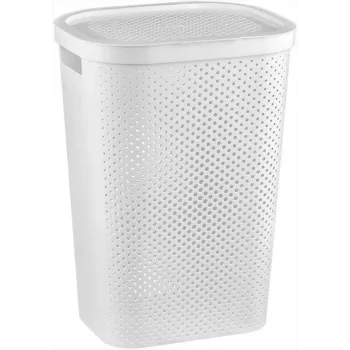 Panier à linge CURVER Infinity Recycled 60L 44x35x60 cm blanc