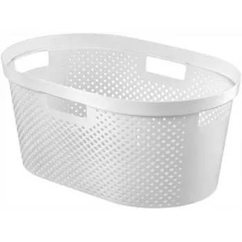 Panier à linge CURVER Infinity Recycled 40L 59x39x27cm blanc