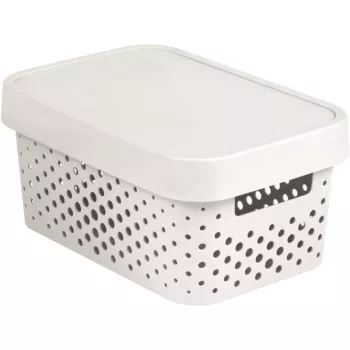Boîte de rangement CURVER Infinity Recycled 4,5L avec couvercle, blanche