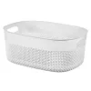 Panier de rangement rectangulaire Filo M 12L avec poignées CURVER, effet rotin tressé, blanc, 38x28,5x15 cm