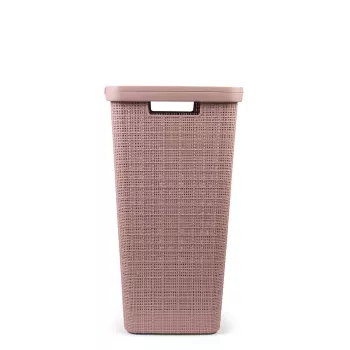 Boîte à linge CURVER Jute 58L rose 43x34x60cm