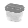 CURVER Vedo Rectangular Pet Food Bowl Set, 4 x 0.75L, Transparent Grey
