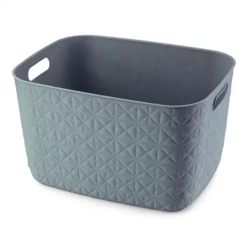 Panier de rangement Softex L 19L rectangulaire CURVER bleu pétrole texture tissée
