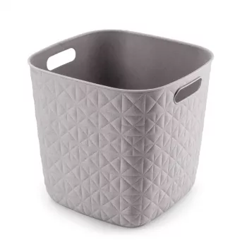 Panier de rangement carré Softex 15L CURVER blanc craie 27,9x27,9x26,9cm