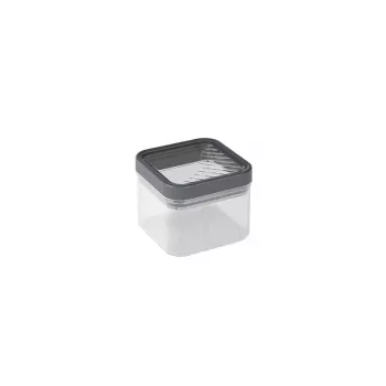 CURVER Kara Boîte de conservation hermétique 0,5L pour aliments secs, corps transparent avec couvercle à clips gris foncé, plastique SAN sans BPA, empilable