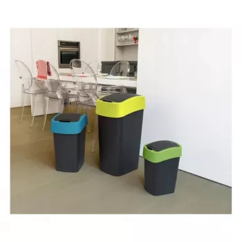 CURVER Flip Bin 9L Poubelle Noir/Vert