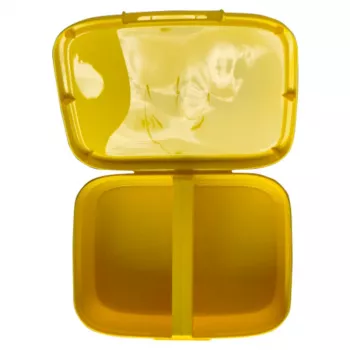 Boîte de rangement alimentaire rectangulaire Snap Box avec séparateur 1,8 L jaune Kawaii CURVER
