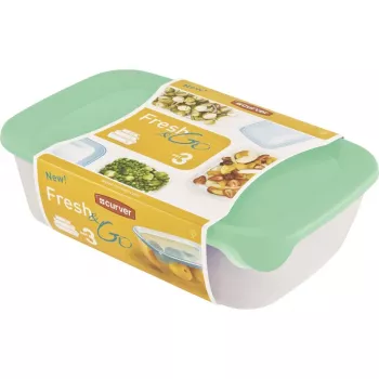 CURVER Fresh & Go set de rangement rectangulaire 3 pièces (2L + 1L + 0,5L) vert