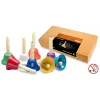 Stagg SHBSET set de 8 cloches à main diatoniques avec cloches codées par couleur et mallette de transport