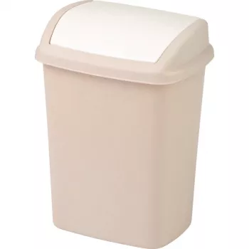 Poubelle à couvercle basculant CURVER Dominik 10L, beige, 20x25x36cm