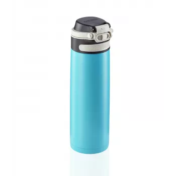 LEIFHEIT Thermos Flip 600 ml bouteille isotherme en acier inoxydable bleu clair