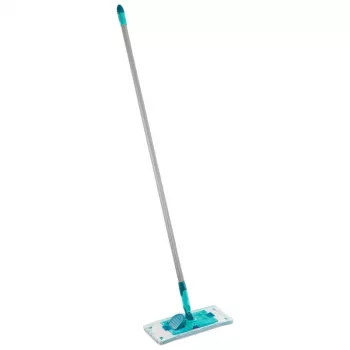 Balai plat LEIFHEIT POWER CLEAN M Micro Duo avec manche télescopique, 33 cm, vert/blanc/gris