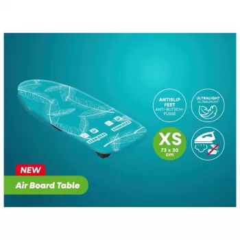 LEIFHEIT Air Board Table Compact table à repasser 70x30 cm, Thermo-Reflect, pliable, bleu/blanc