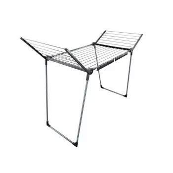 LEIFHEIT Pegasus 180 Solid Black étendoir à ailes, 18 m de longueur de séchage, pliable, inoxydable, intérieur/extérieur