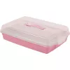 Boîte de transport à gâteau CURVER rectangulaire 45x29,5x11,1 cm rose