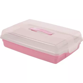 Boîte de transport à gâteau CURVER rectangulaire 45x29,5x11,1 cm rose