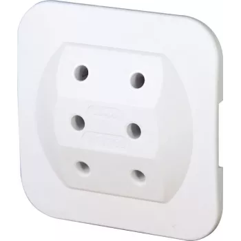 Prise euro Kopp 174902005 Type C, blanche, 2,5 A, 250 V, bornes à vis, à monter soi-même