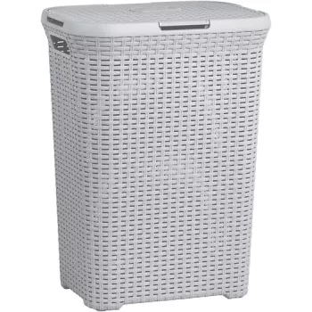 Panier à linge Curver Natural Style 60L gris clair