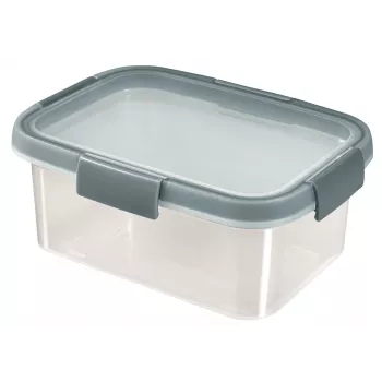 Boîte de conservation CURVER Smart Eco Fresh rectangulaire 1,2L, transparente avec couvercle vert, plastique 100% recyclé